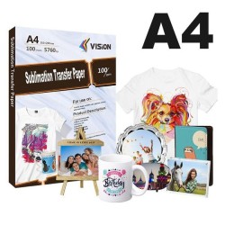 PAPEL SUBLIMACION 100g A4 Vision 100 Hojas