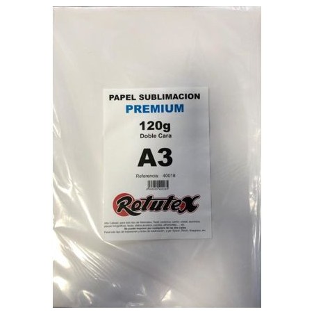 PAPEL SUBLIMACION 120g DOBLE CARA A3 PAQ. 100 HOJAS