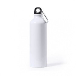 BIDON ALUMINIO 800ml D73 (R11oz) SUBLIMACION BLANCO CON MOSQUETON