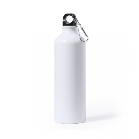 BIDON ALUMINIO 800ml D73 (R11oz) SUBLIMACION BLANCO CON MOSQUETON