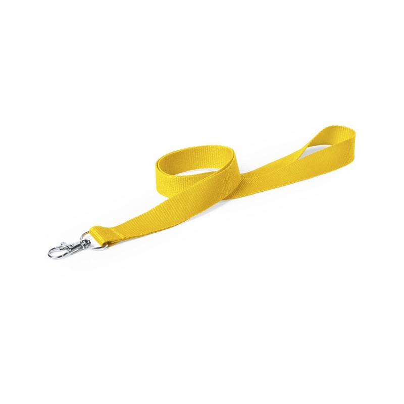 LANYARD POLIESTER AMARILLO CON MOSQUETON METALICO