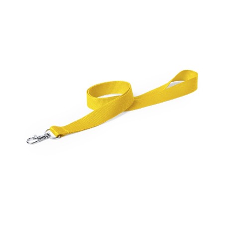 LANYARD POLIESTER AMARILLO CON MOSQUETON METALICO