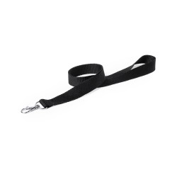 LANYARD POLIESTER NEGRO CON MOSQUETON METALICO