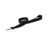 LANYARD POLIESTER NEGRO CON MOSQUETON METALICO