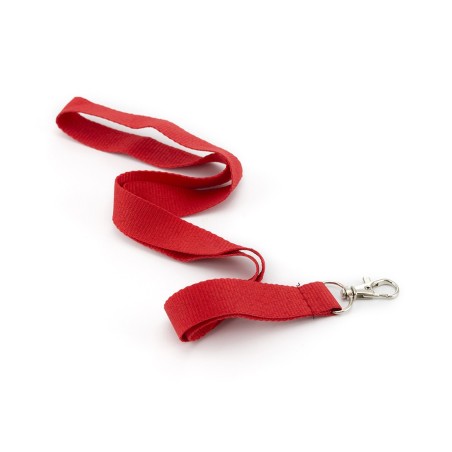 LANYARD POLIESTER ROJO CON MOSQUETON METALICO