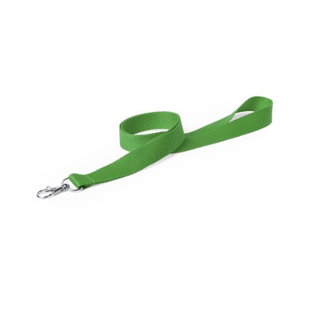 LANYARD POLIESTER VERDE CON MOSQUETON METALICO