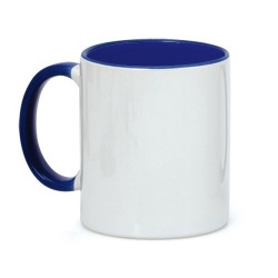 TAZA SUBLIMACION Color con caja AZUL interior y asa