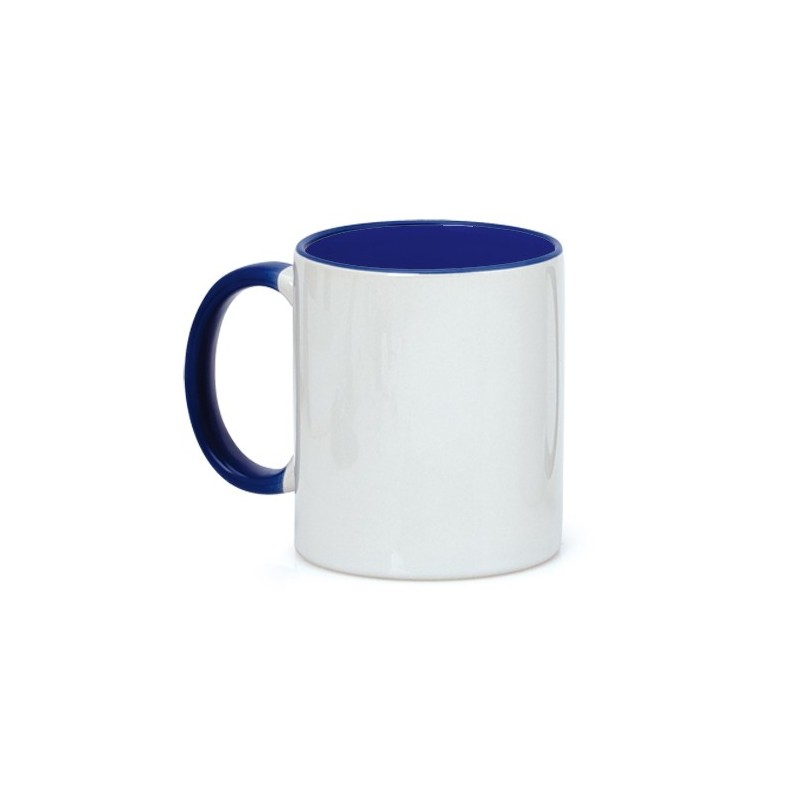 TAZA SUBLIMACION Color con caja AZUL interior y asa