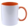 TAZA SUBLIMACION Color con caja NARANJA interior y asa