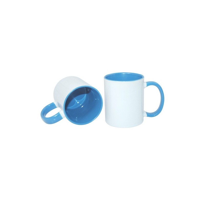 TAZA SUBLIMACION Color SIN caja (AAA) CELESTE interior y asa