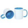 TAZA SUBLIMACION Color SIN caja (AAA) CELESTE interior y asa