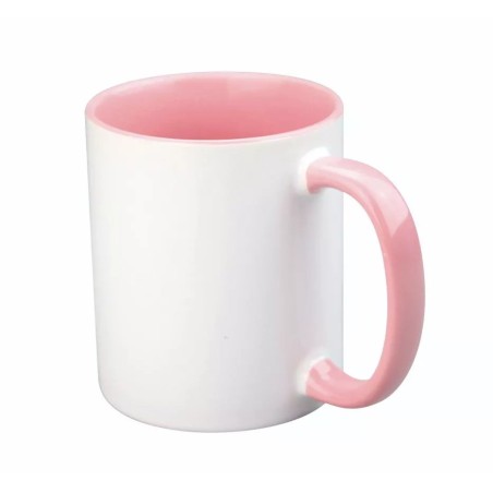 TAZA SUBLIMACION Color SIN caja (AAA) ROSA interior y asa