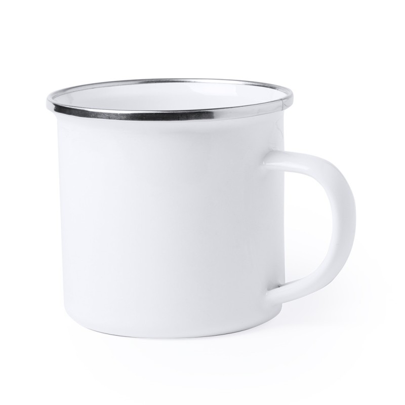 TAZA METALICA BORDE CROMADO PARA SUBLIMAR RETRO