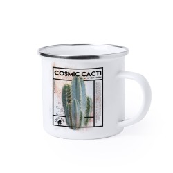 TAZA METALICA BORDE CROMADO PARA SUBLIMAR RETRO