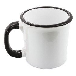 TAZA RETRO CERAMICA SUBLIMACION BORDE Y ASA NEGRO