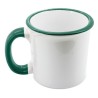 TAZA RETRO CERAMICA SUBLIMACION BORDE Y ASA VERDE