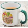 TAZA RETRO CERAMICA SUBLIMACION BORDE Y ASA VERDE